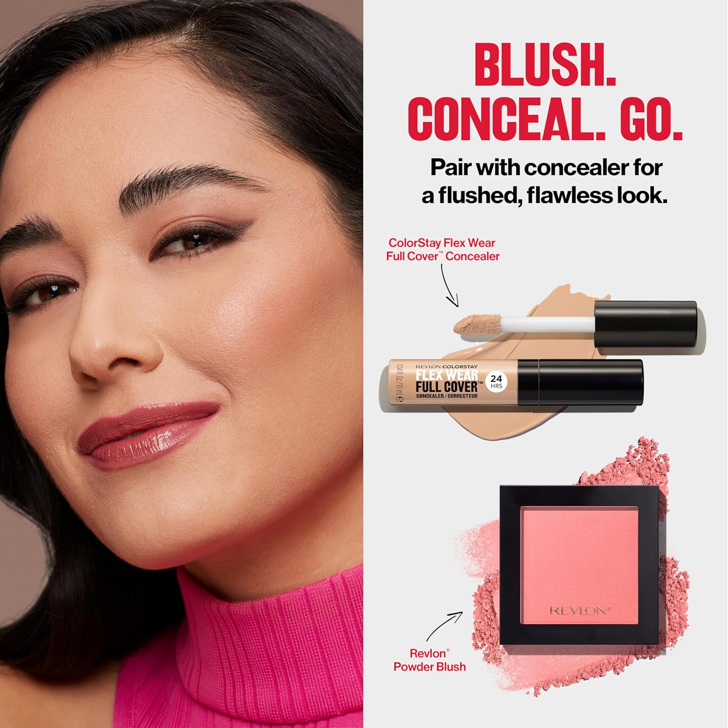 Thumbnail 5 de Revlon Powder Blush 006 Naughty Nude: fard in polvere satinato, definizione modulabile