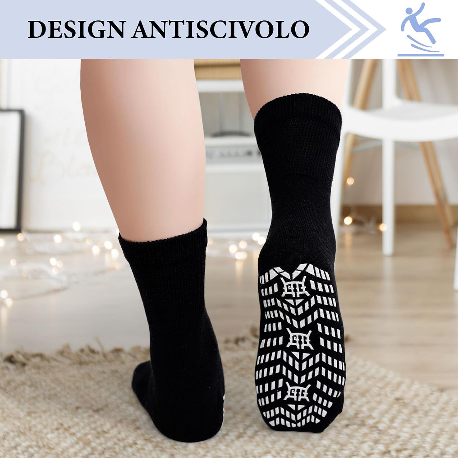 Thumbnail 4 de ZAKASA Calzini Antiscivolo Donna Cotone 5 Paia