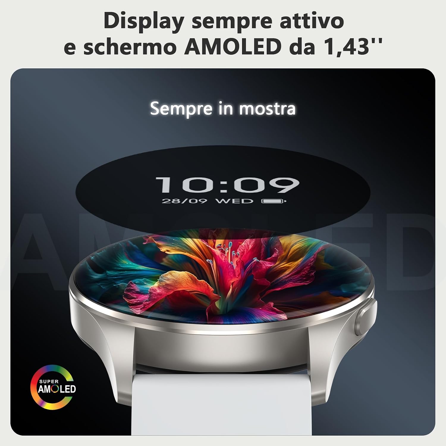 Thumbnail 1 de Blackview Smartwatch Uomo Donna: display AMOLED da 1,43'', chiamate Bluetooth e monitoraggio salute completo