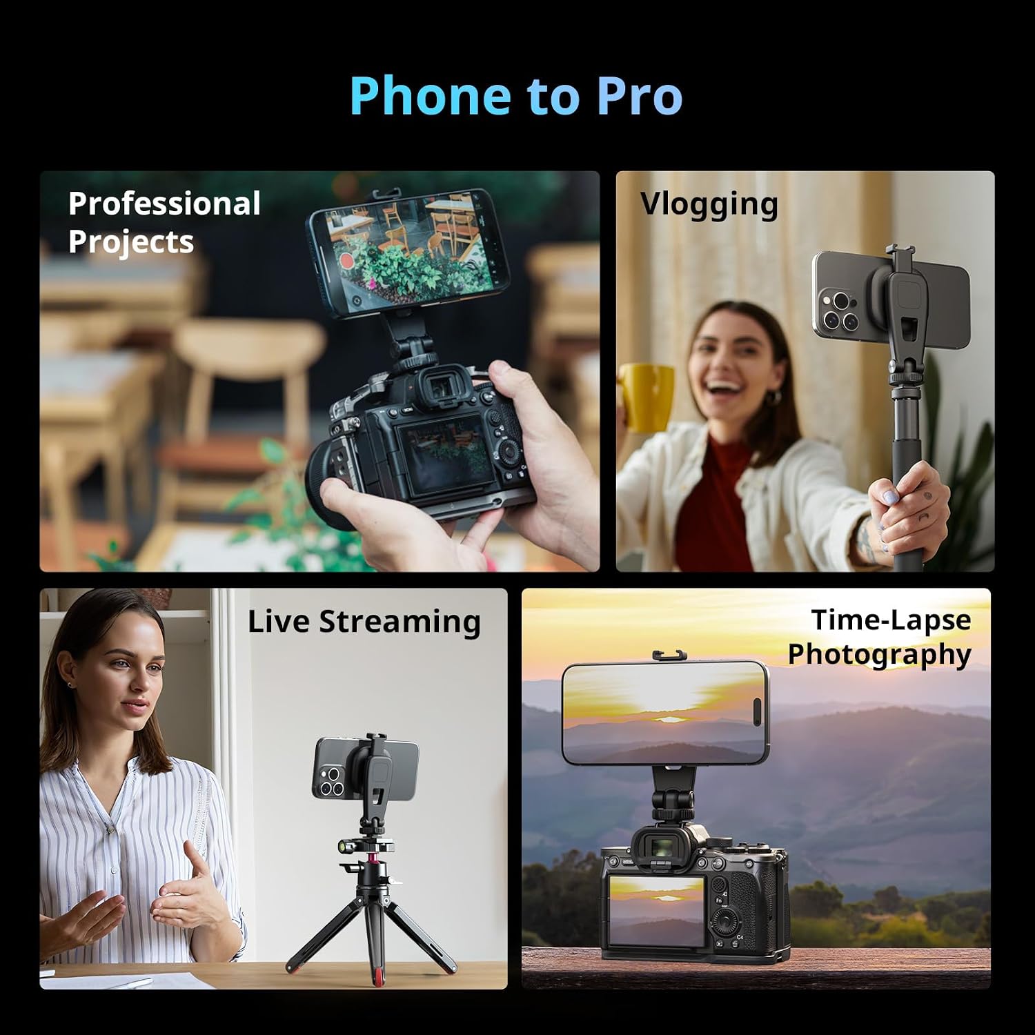 Thumbnail 6 de SMALLRIG AC-10 5283 magnetische telefoonklem met cold shoe en 90° kanteling
