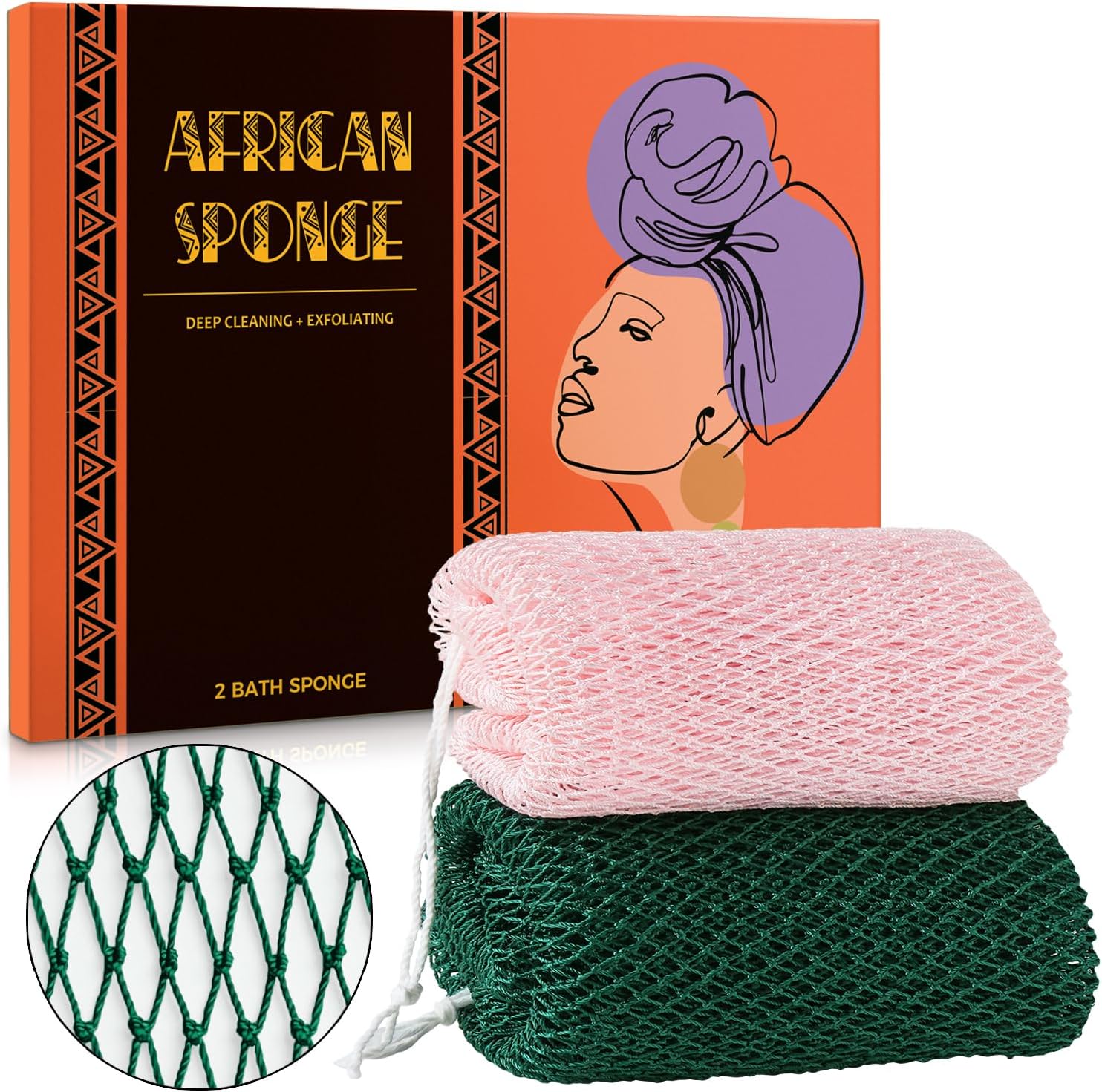 Thumbnail 6 de African Net Sponge Authentic: 3-Piece Exfoliating Back Scrubber Set