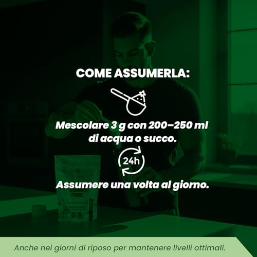 Detalle 2 de Foodelis Creatina Monoidrato Micronizzata in Polvere 300 g – 100 Dosi, Senza Sapore, Alta Solubilità