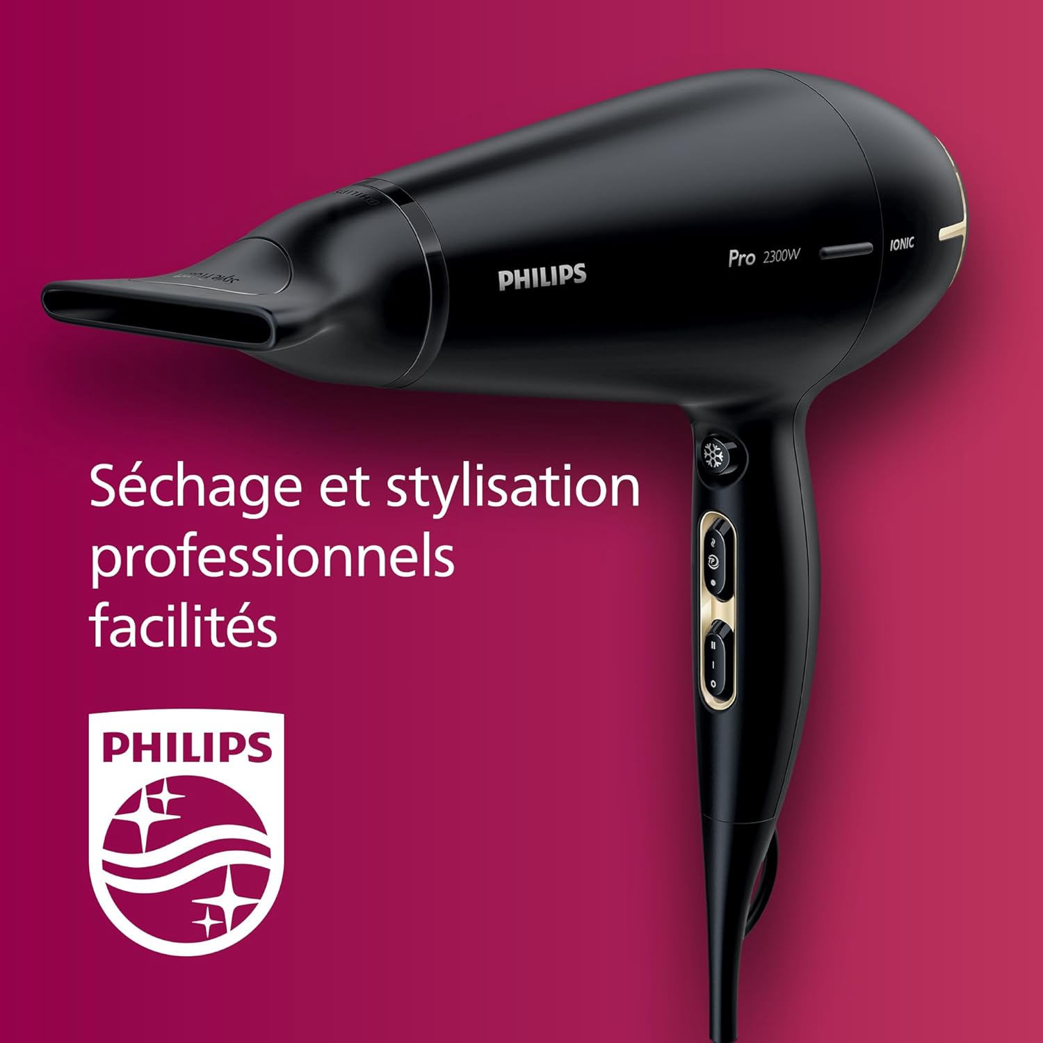 Thumbnail 6 de Philips Hair Dryer Prestige Pro HPS920/00 : sèche-cheveux pro 2300 W avec ionique et deux concentrateurs