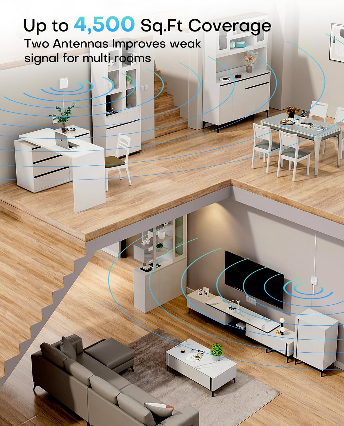 Thumbnail 6 de Cell Phone Booster for Home Office Multi-Room, 4500 sq ft, 72dB Gain – Verizon 5G Ready, Works with All US Carriers