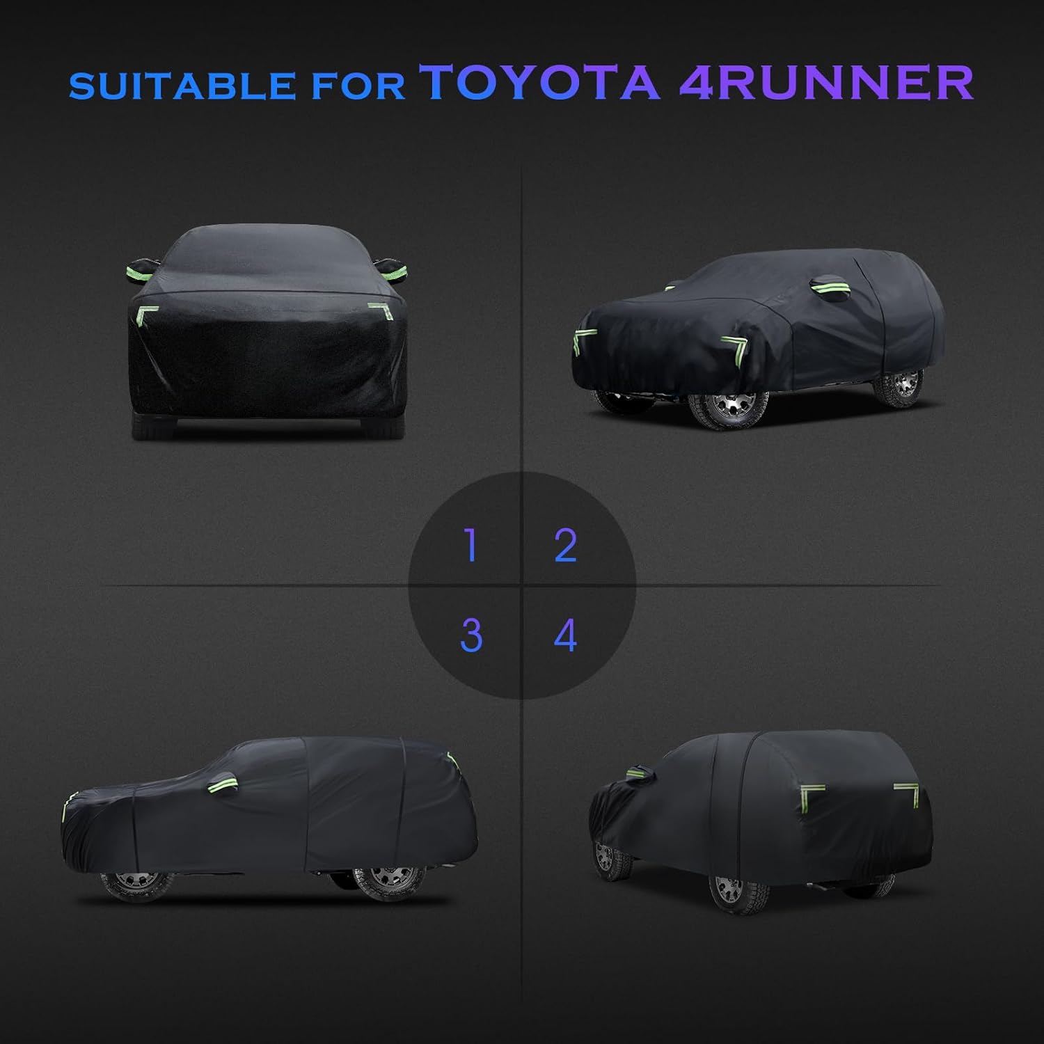 Thumbnail 6 de Car Cover Custom Fit for Toyota 4Runner (1995–2026) — 6-Layer All-Weather Exterior Truck Cover
