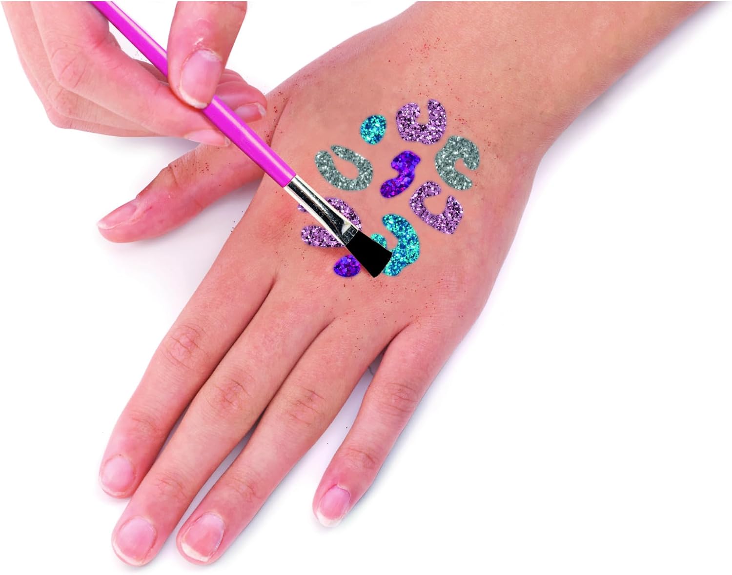 Detalle de FabLab Glitter Tattoos Mega Pack: 28 Stencils and 120 Metallic Tattoos for Sparkly Kids Fun