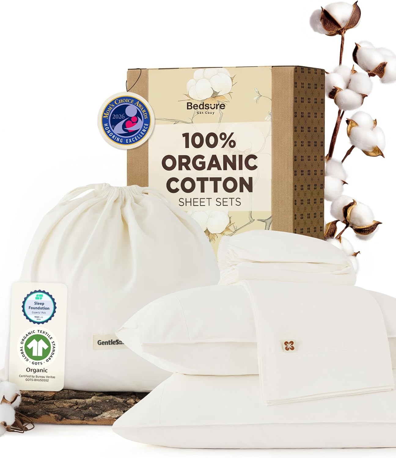 Detalle de Bedsure Organic Cotton Sheets, Full Size