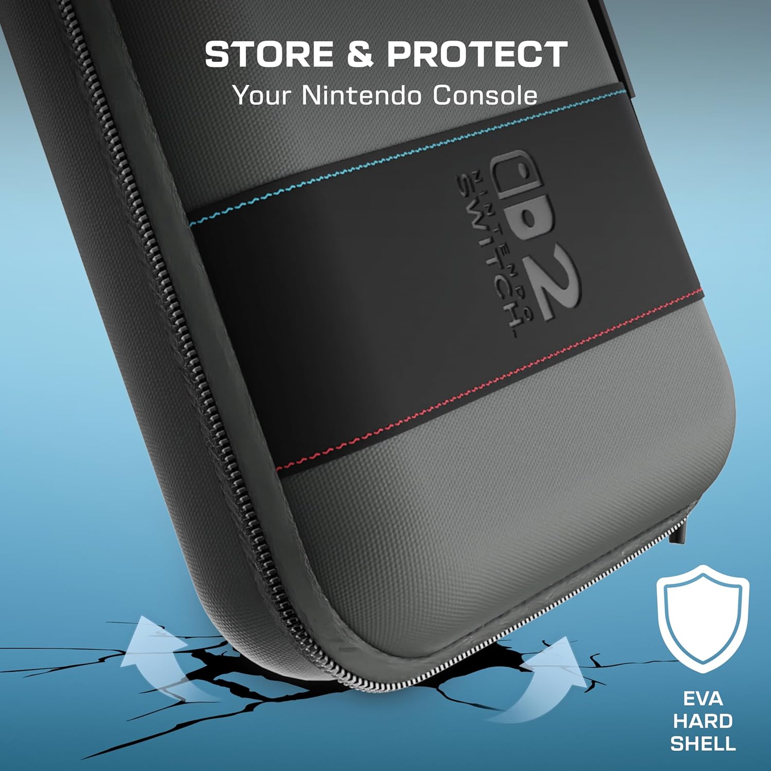 Thumbnail 3 de Turtle Beach PlayTrek Travel Case (Officially Licensed) for Nintendo Switch 2 / Switch (OLED) — Hard Shell Carrying Case in Charcoal Black