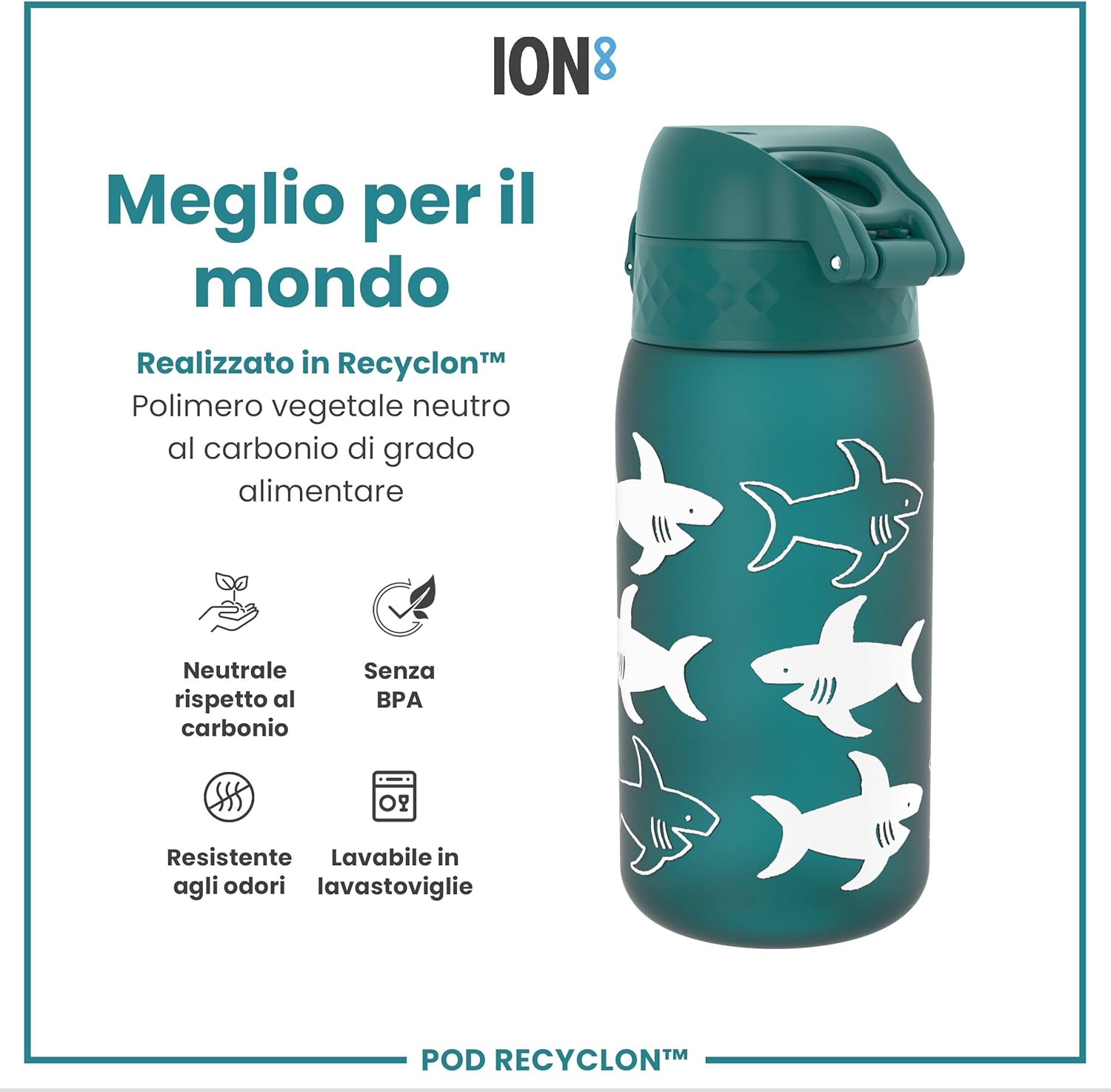Detalle de Ion8 Borraccia per Bambini 350 ml: leggera, antifulmine e priva di BPA, per accompagnare ogni avventura