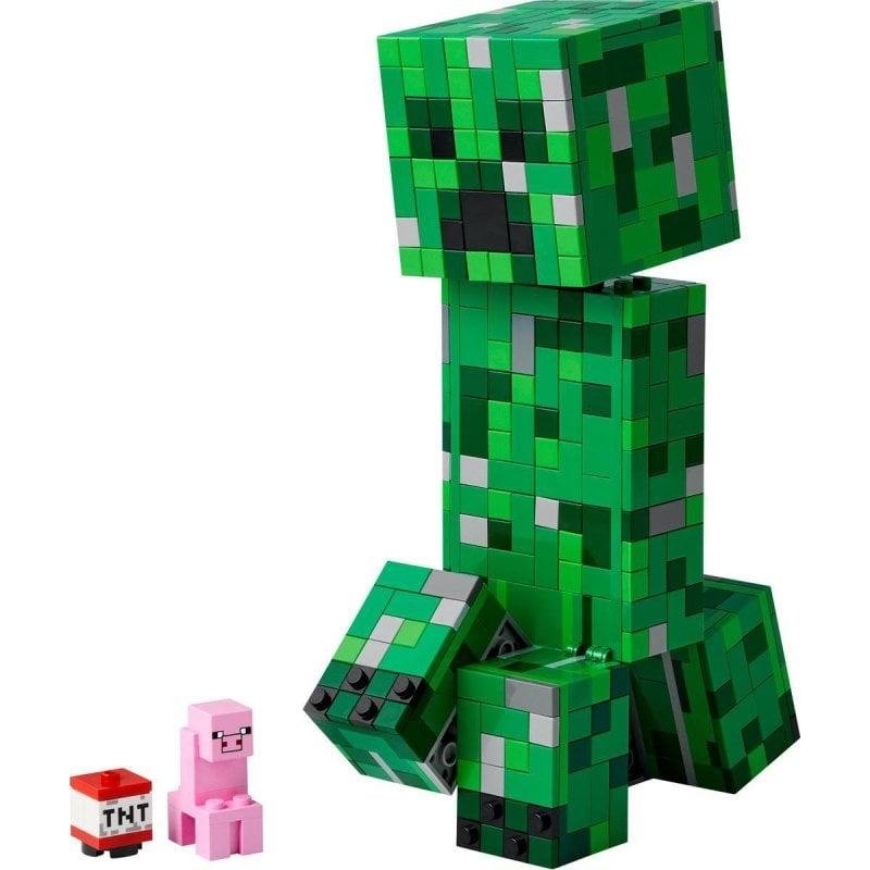 Detalle de LEGO Minecraft Creeper 21276: figura articulada de 21 cm con dinamita oculta