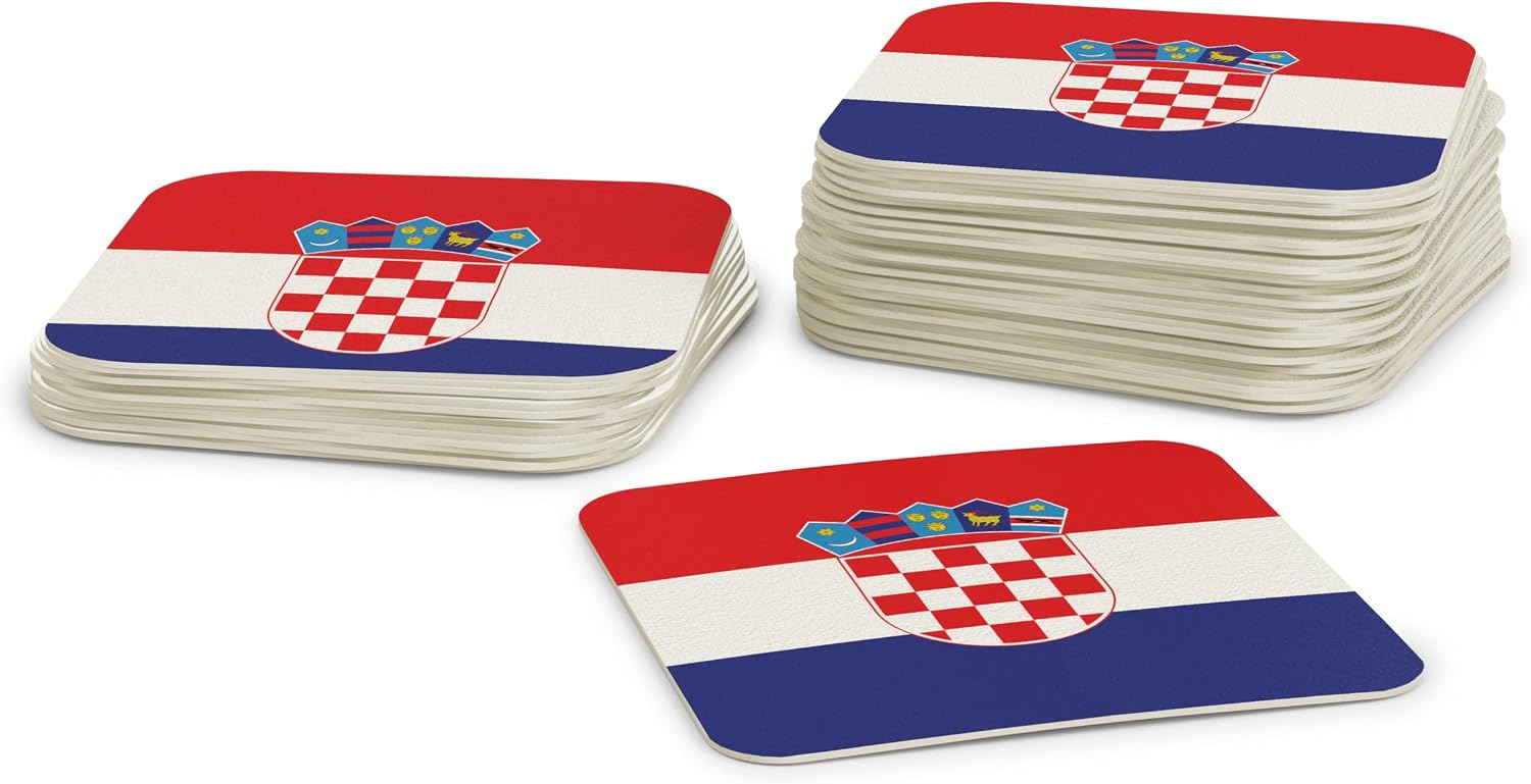 Detalle de FLYERALARM BD-Laenderflagge-Kroatien onderzetters van karton, dubbelzijdig bedrukt