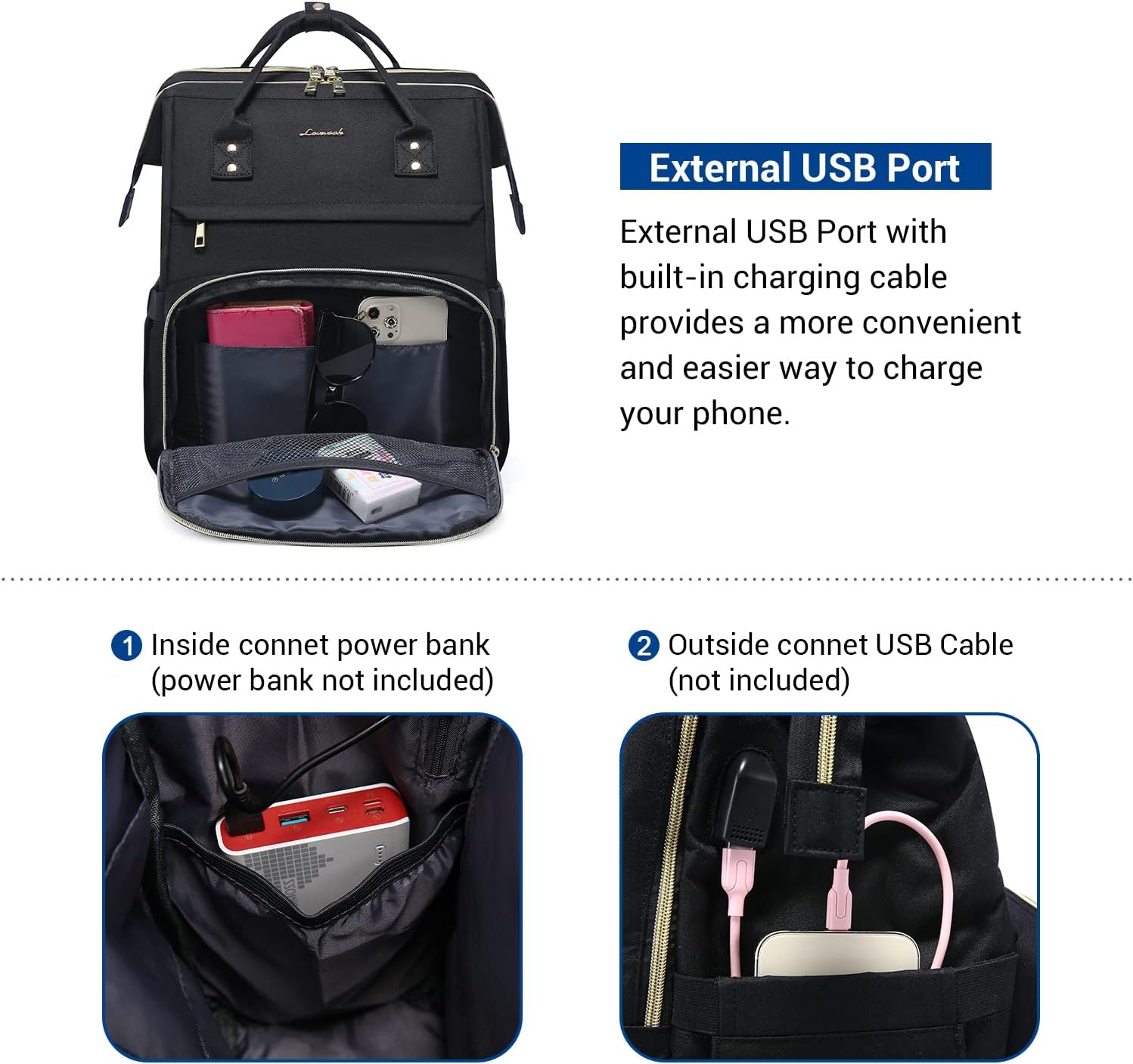 Thumbnail 4 de LOVEVOOK Laptop Backpack for 15.6 inch