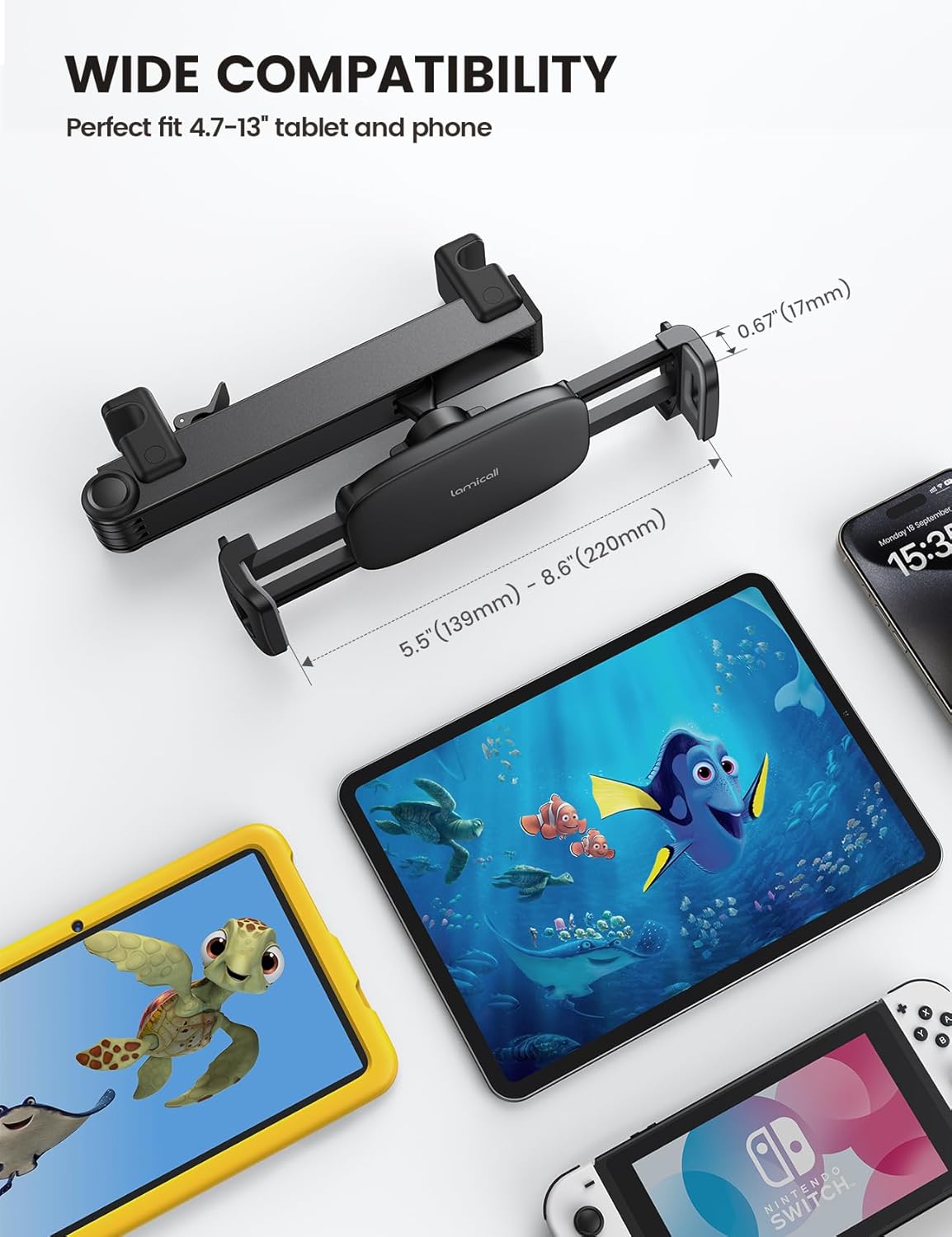 Thumbnail 4 de Lamicall Car Headrest Tablet Mount Upgraded Lock