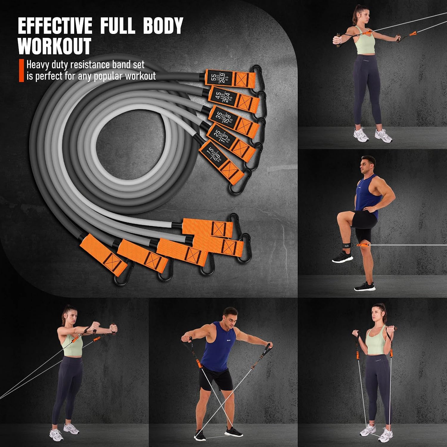 Detalle 2 de 175lb Resistance Bands with Handles 🏋️♀