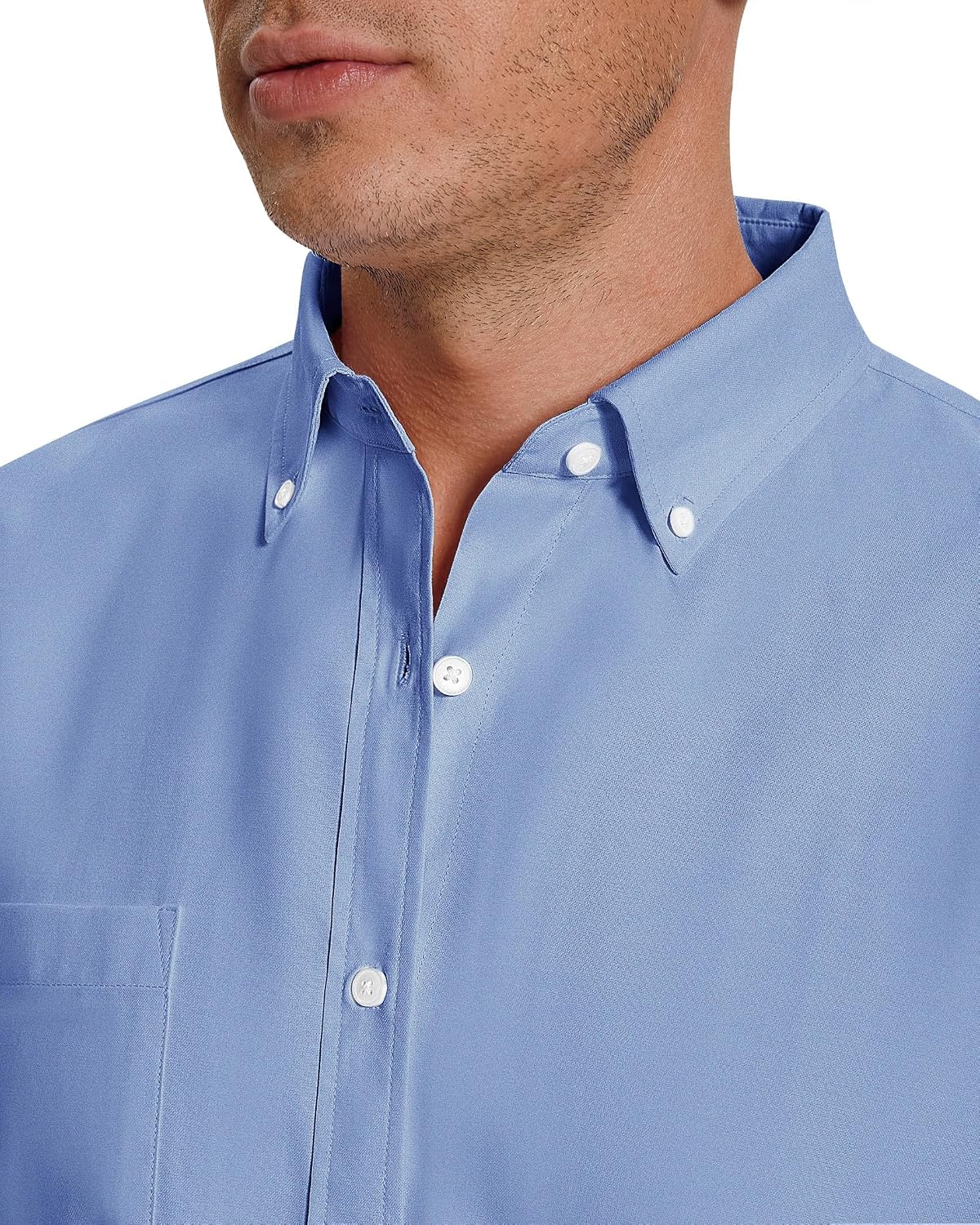 Thumbnail 2 de siliteelon Men’s Oxford Shirt Long Sleeve Smart Casual Plain Regular Fit with Pocket