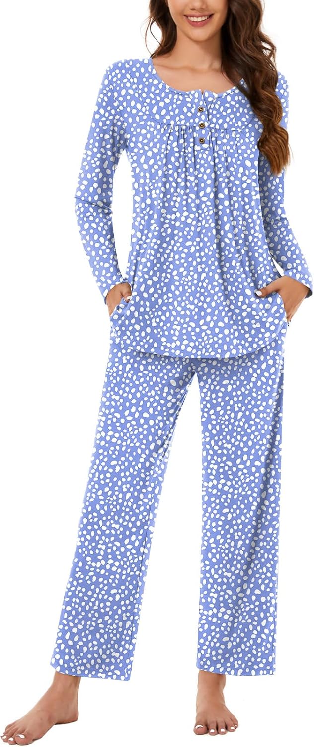 Detalle de Bestbee Women's Pajama Set 2‑Piece, Long Sleeve & Pants