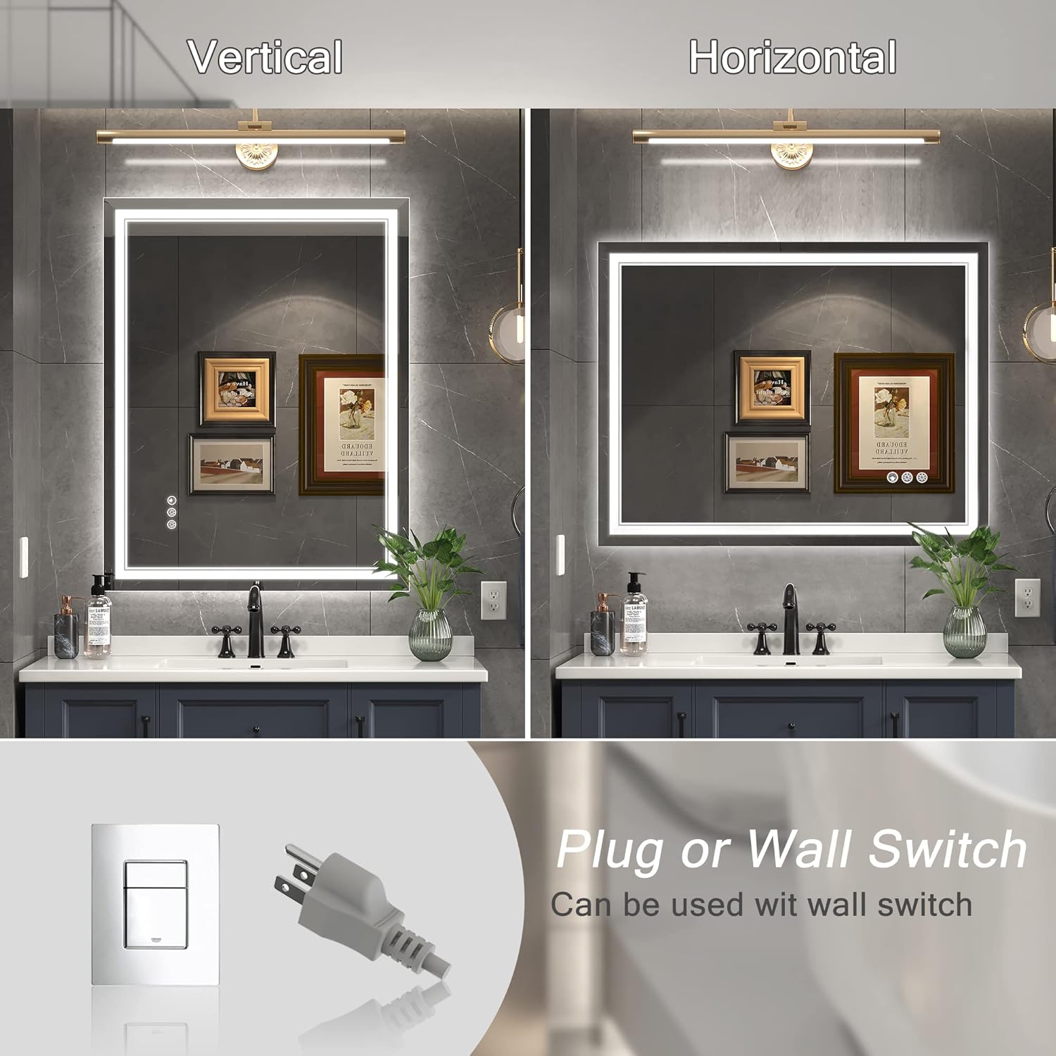 Thumbnail 6 de Ratsamee 28" x 36" LED Bathroom Mirror with Front & Back Lighting and Anti-Fog