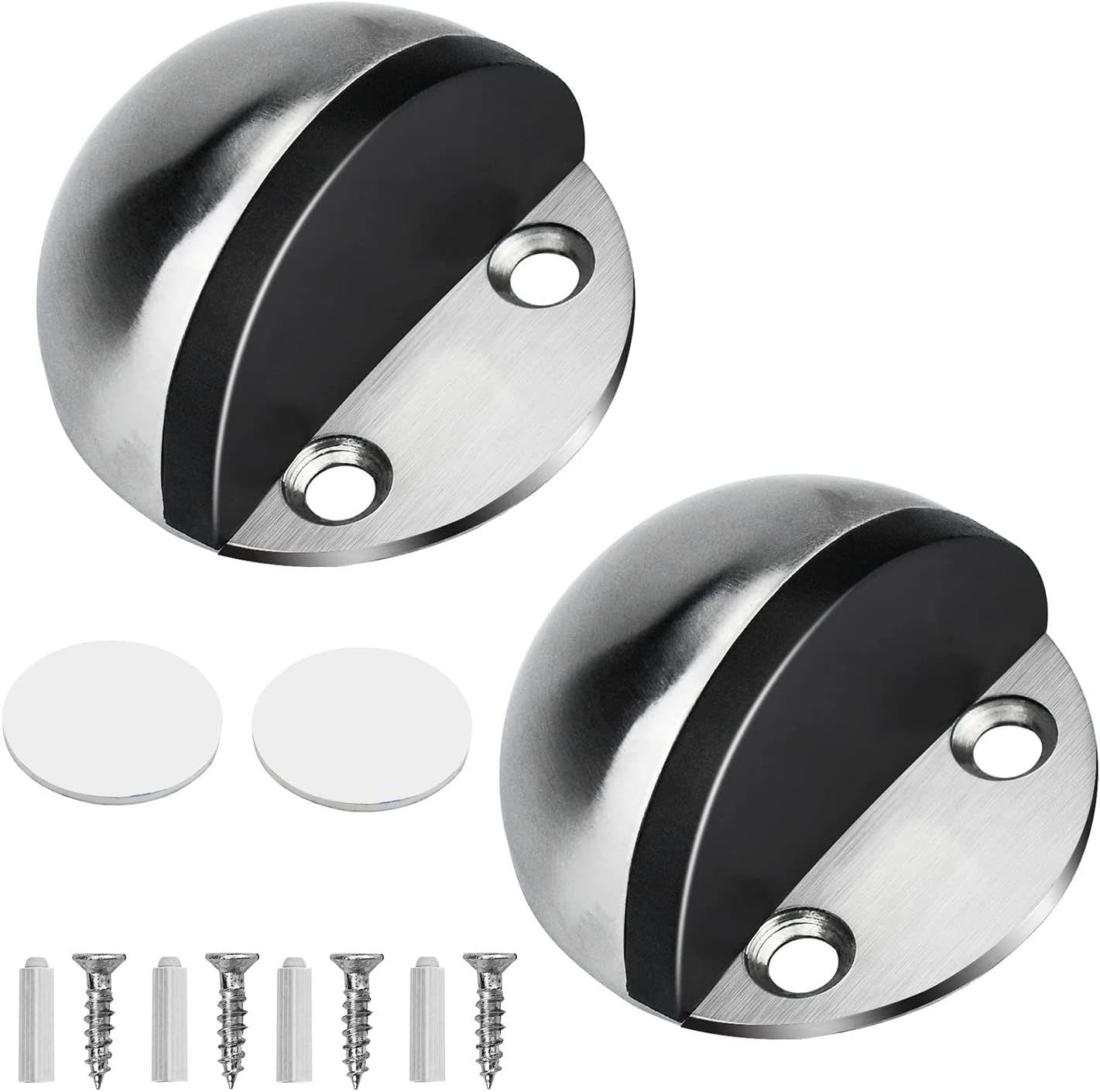 Stainless steel floor door stoppers, 2 pack