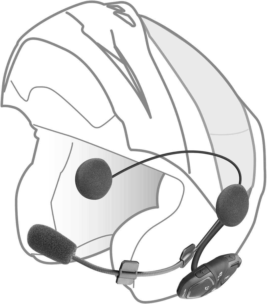 Detalle de INTERPHONE ACTIVE HD - Doppio: Interfono casco moto con audio stereo 40 mm, autonomia 15h, 1 km e IP67