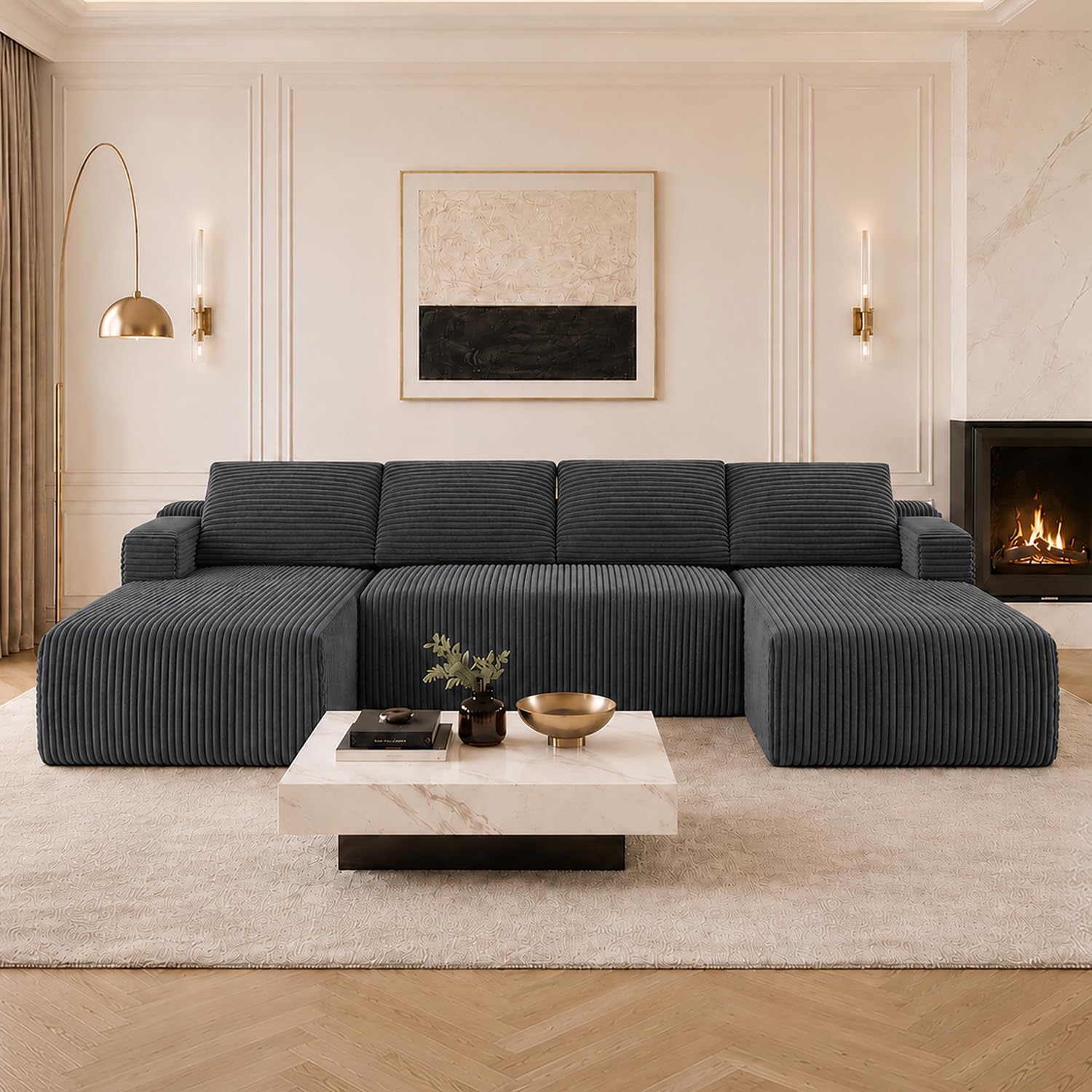 Detalle de Avenco Modular Sectional Sofa, 118" U-Shape