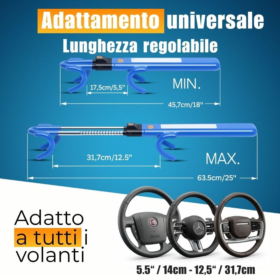 Thumbnail 5 de ATG Bloccasterzo Auto – Antifurto per Auto, SUV, Van, Furgone e Camper in Acciaio Temperato