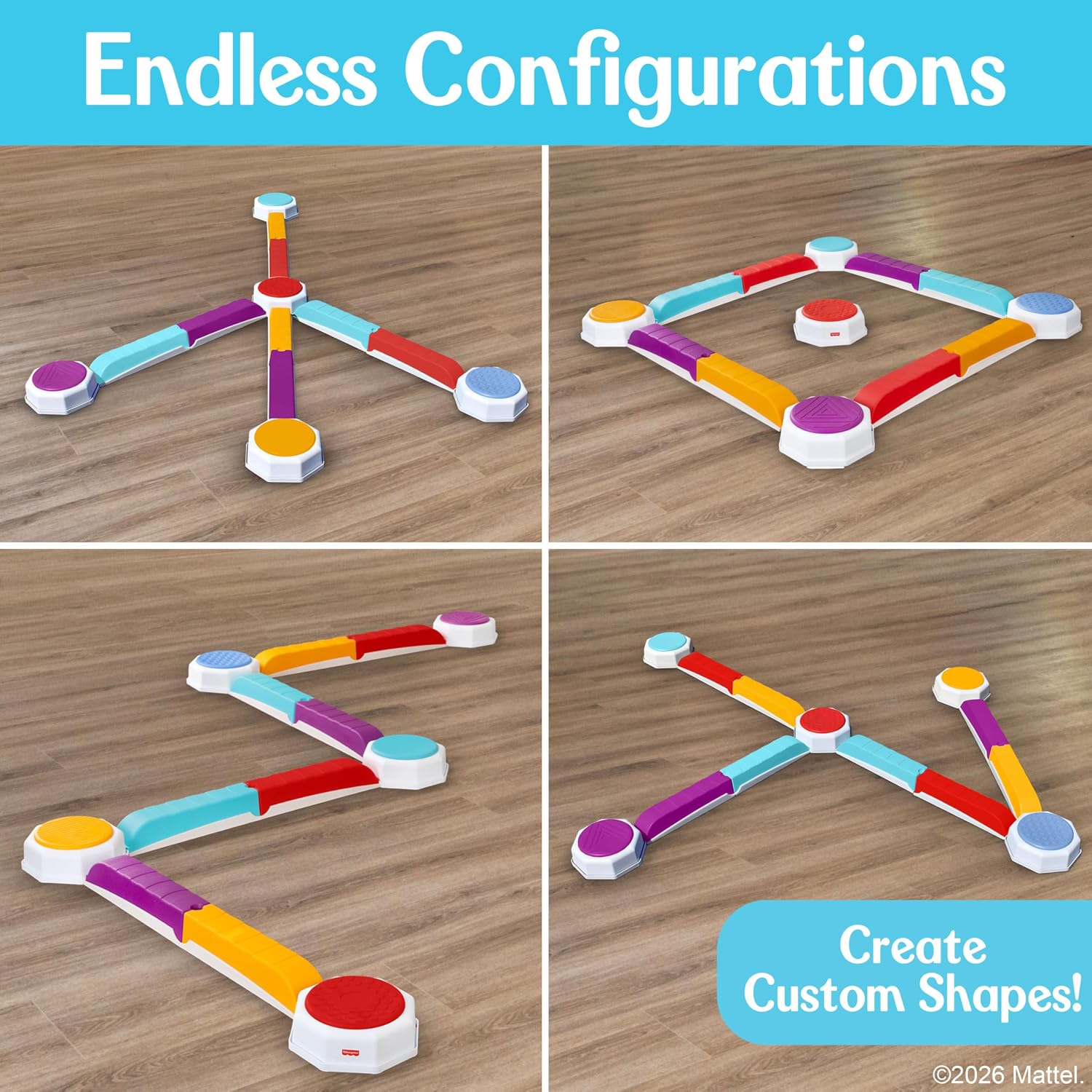 Detalle de Fisher-Price™ Toy Balance Beam: 13-Piece Obstacle Course for Active Play