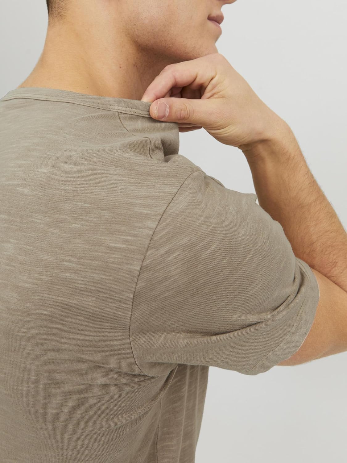 Thumbnail 4 de JACK & JONES T-Shirt Melange Split Neck – T‑shirt da uomo con scollo diviso