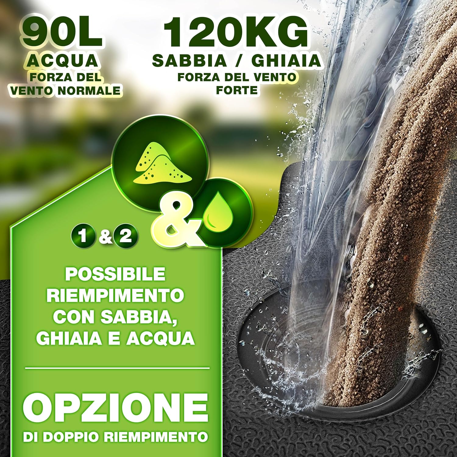 Thumbnail 2 de tillvex Base per Ombrellone 90 L / 120 kg 🏖