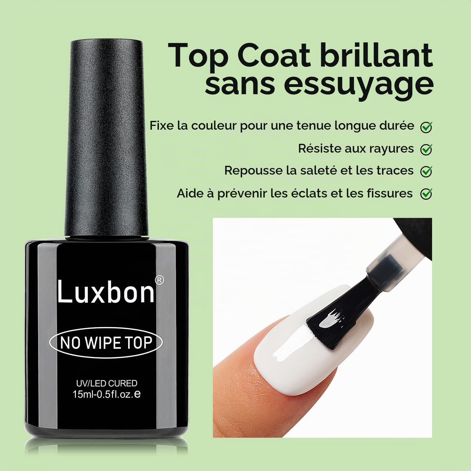 Thumbnail 1 de Luxbon Base Coat en No Wipe Top Coat, gelset van 2 x 15 ml met glansafwerking