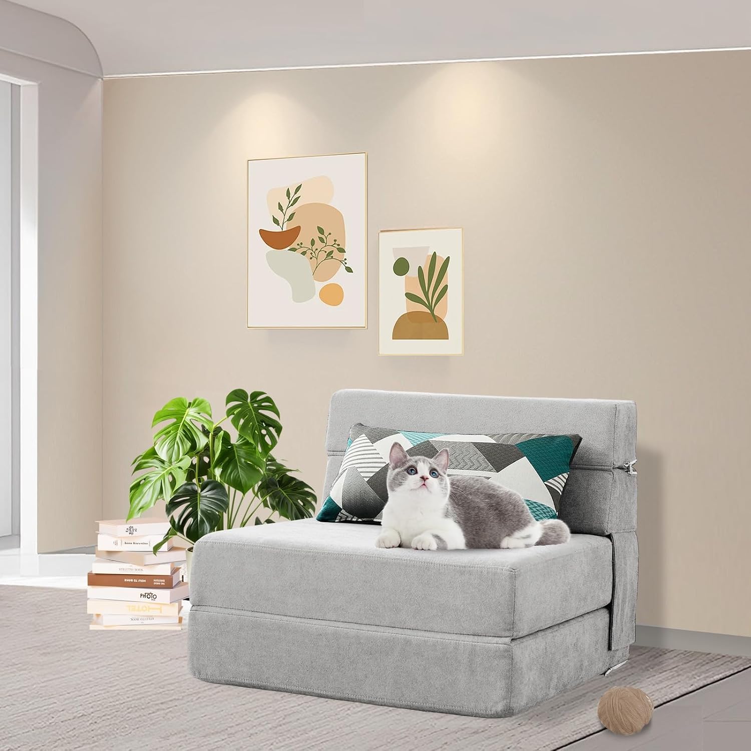 Detalle 2 de ANONER 70 x 190 cm Divano Pieghevole Futon con Memory Foam e Cuscino – Comfort modulare per casa, ufficio e viaggi