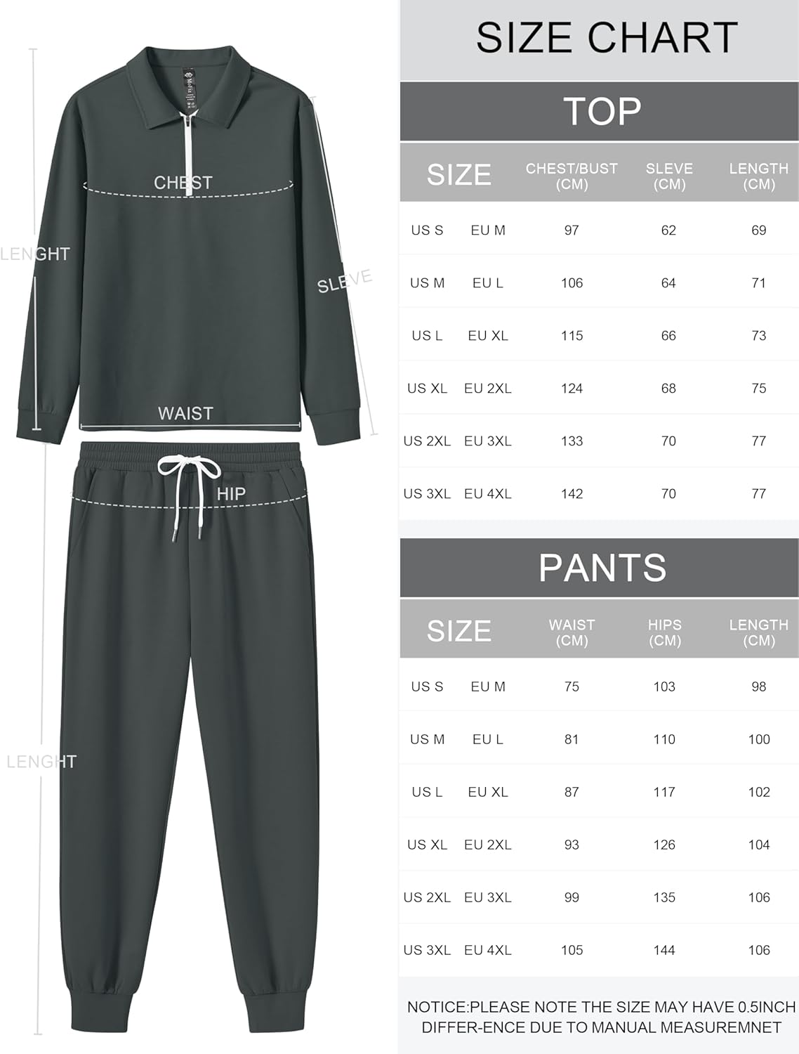 Thumbnail 5 de MoFiz survêtement 2 pièces homme en rayonne polyester, zip 1/4 et pantalon de jogging