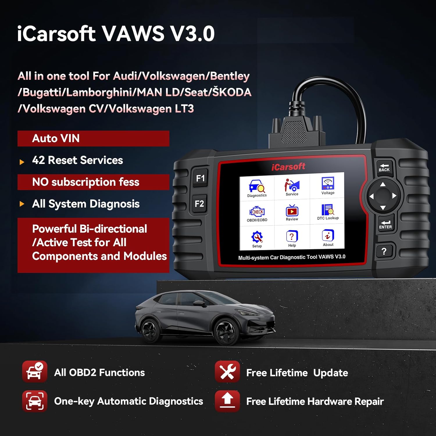 Thumbnail 5 de iCarsoft VAWS V3.0 OBD2 Scanner for VW/AUDI