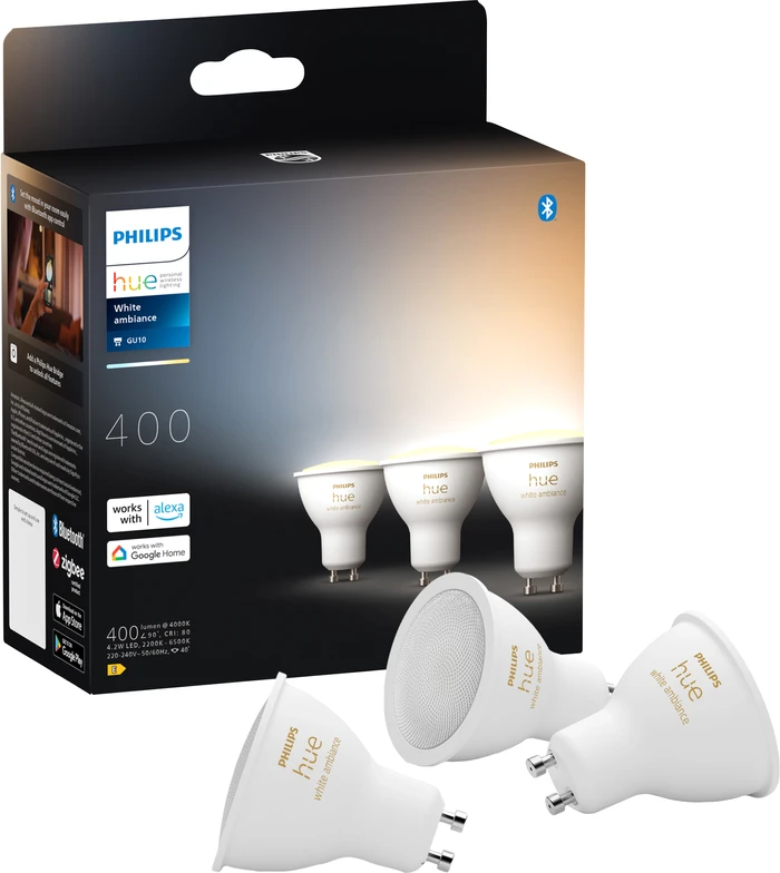 Detalle 2 de Philips Hue White Ambiance GU10 18er-Pack