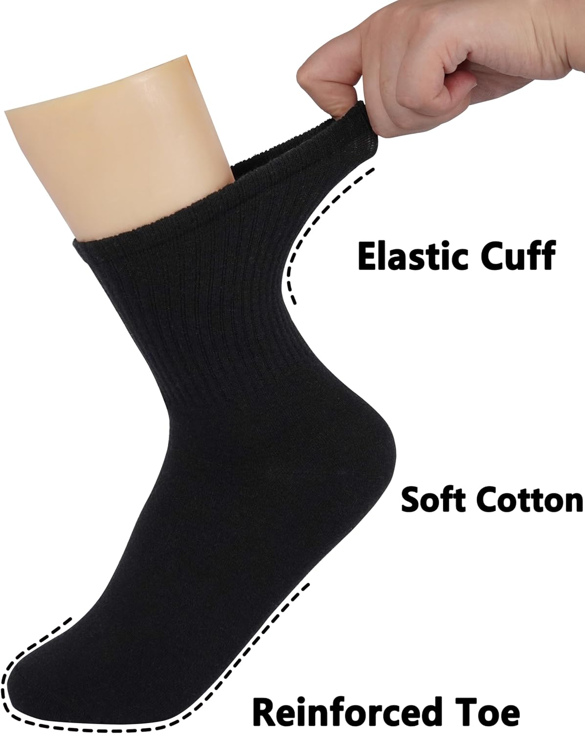 Detalle de BomKinta Women Casual Calf Socks 6 Pairs