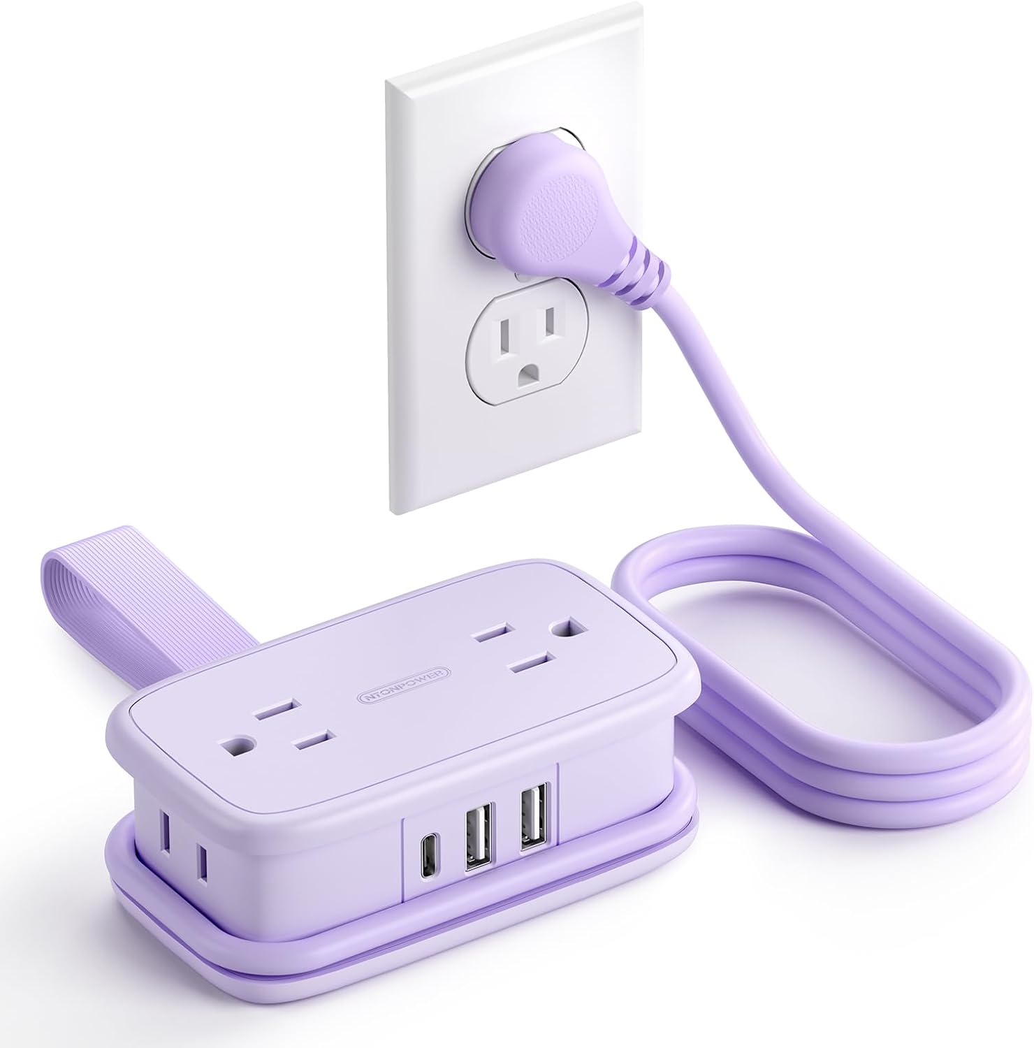 Detalle 2 de NTONPOWER Travel Power Strip 4 Outlets 3 USB