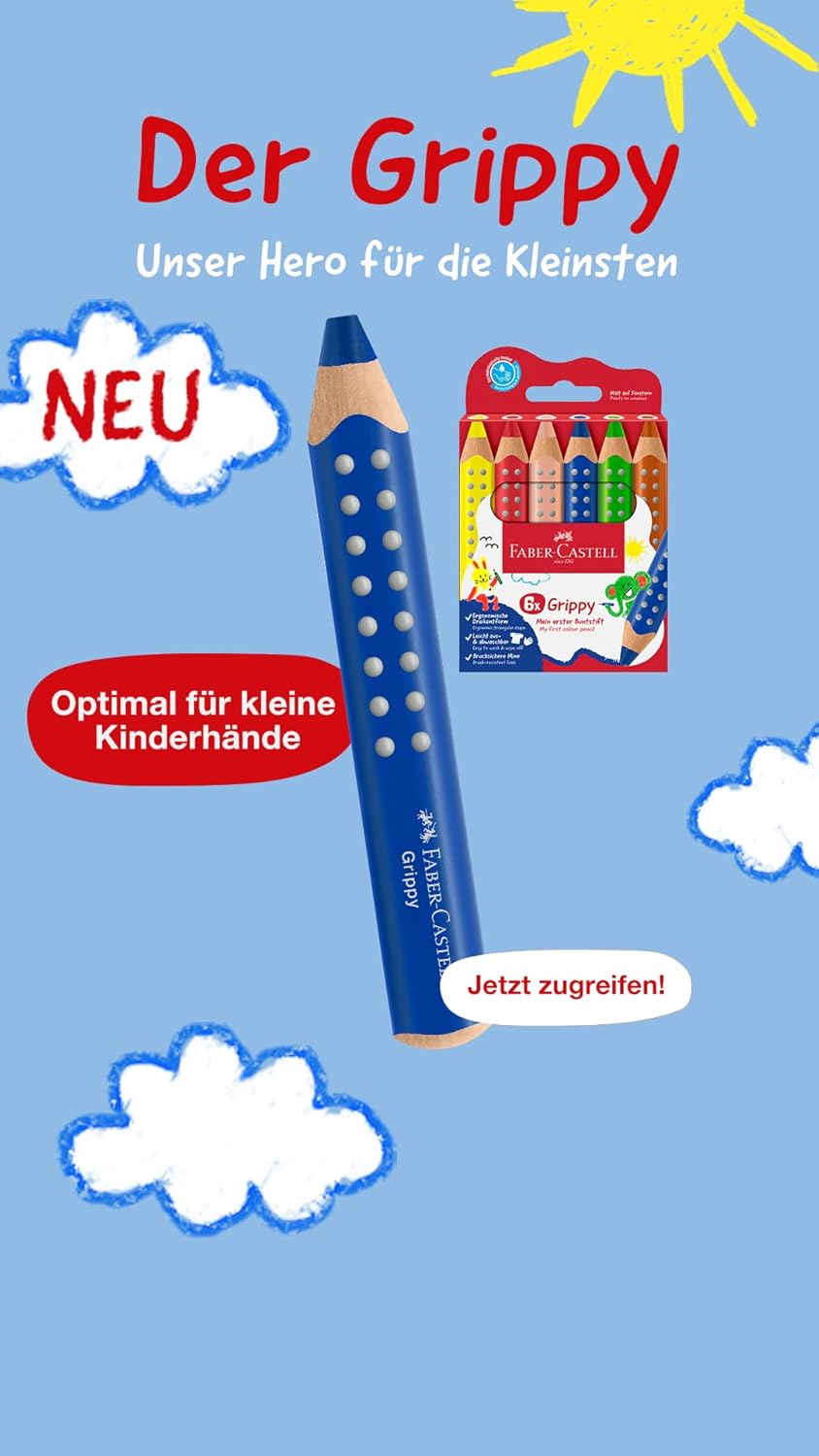 Thumbnail 6 de Faber-Castell 110630 Set Grippy – Jumbo-Buntstifte für Kleinkinder, 6 Farben, 10 mm Mine, dreieckige Form