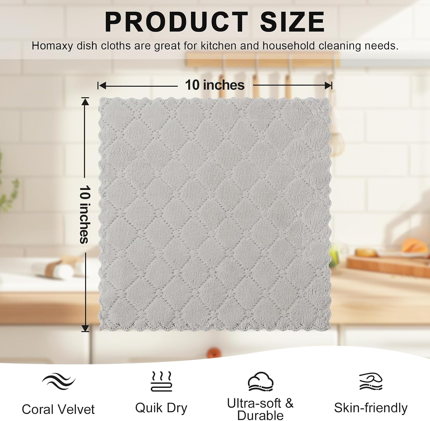 Thumbnail 5 de Homaxy 12 Pack Kitchen Dish Cloths