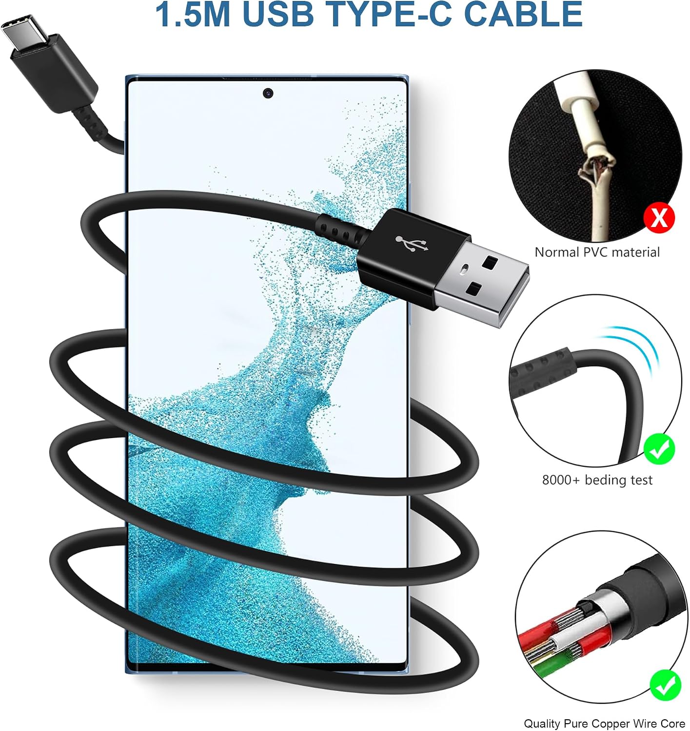 Detalle 2 de USB Ladegerät 1,5 m Schnellladegerät