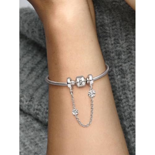 Detalle de Pandora Sicherheitskette Gänseblümchen 5cm (798764C01) – stilvolle Ergänzung für Pandora Charm-Styling