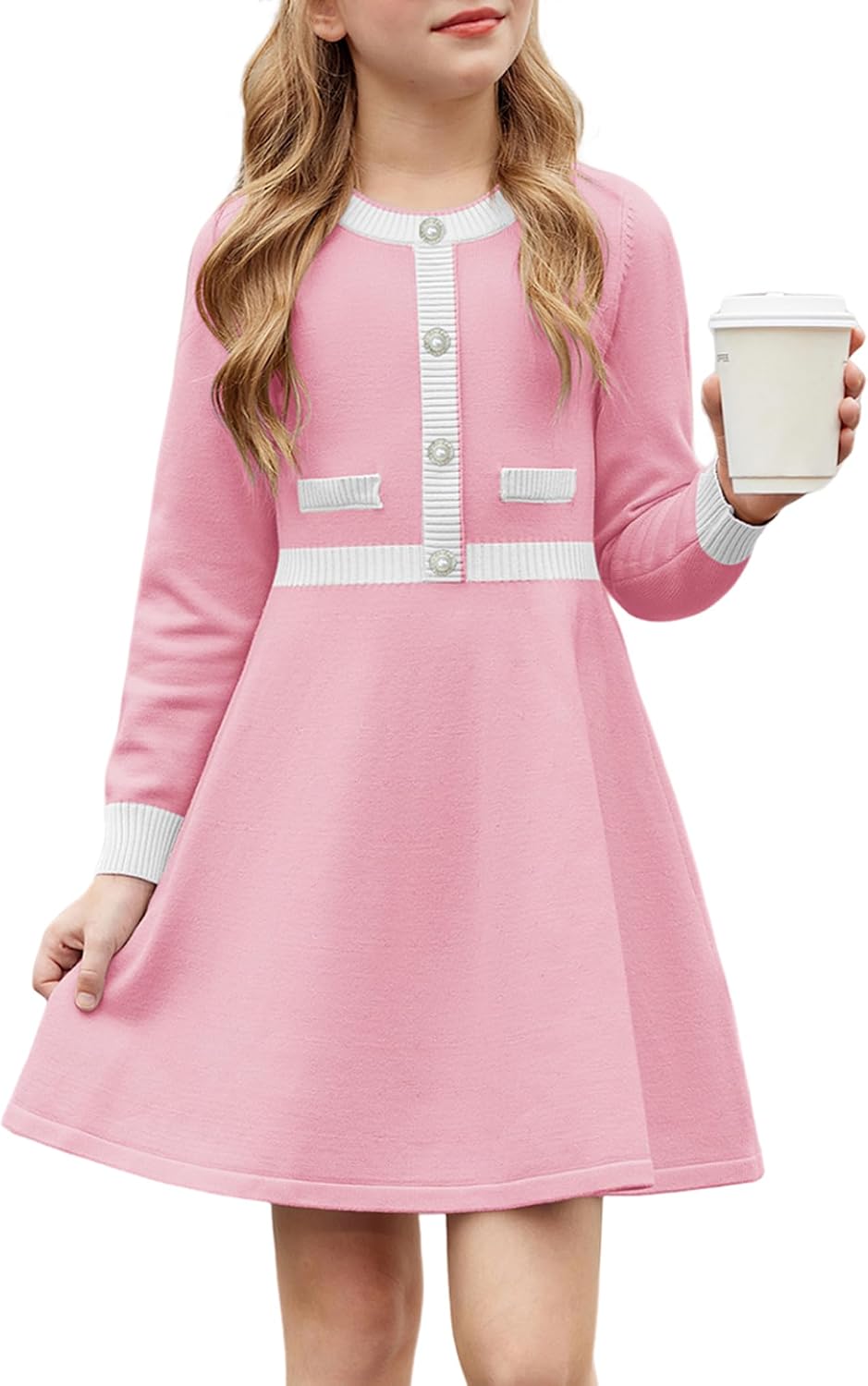 Detalle de Robe tricot fille hiver 6-14 ans