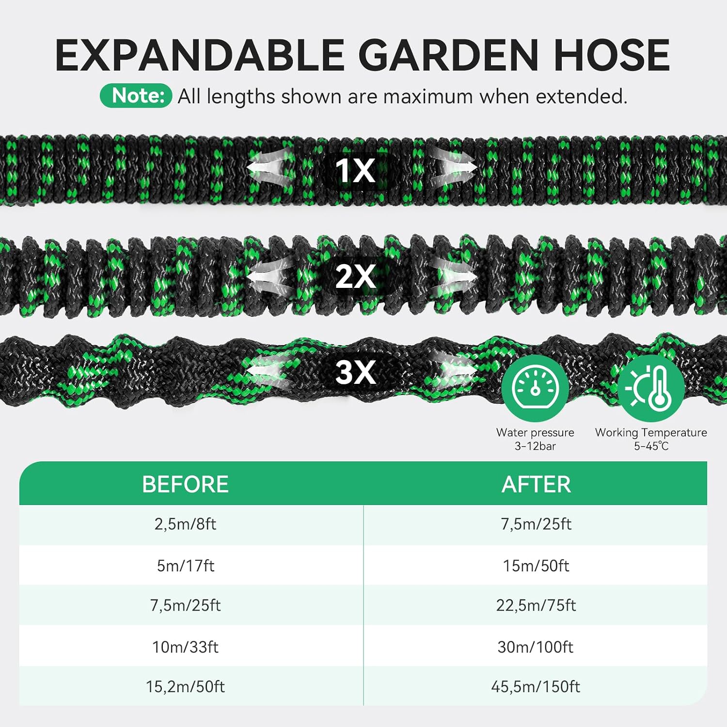 Thumbnail 2 de Yofidra Hose Pipe 50FT Expandable Garden Hose with 10-Pattern Spray Gun