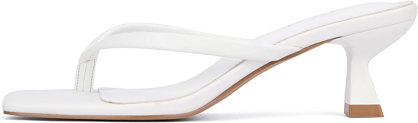Detalle de Goderci Kitten Flip Flop Thong Low Heels for Women – Square Open Toe Slip-On Sandals