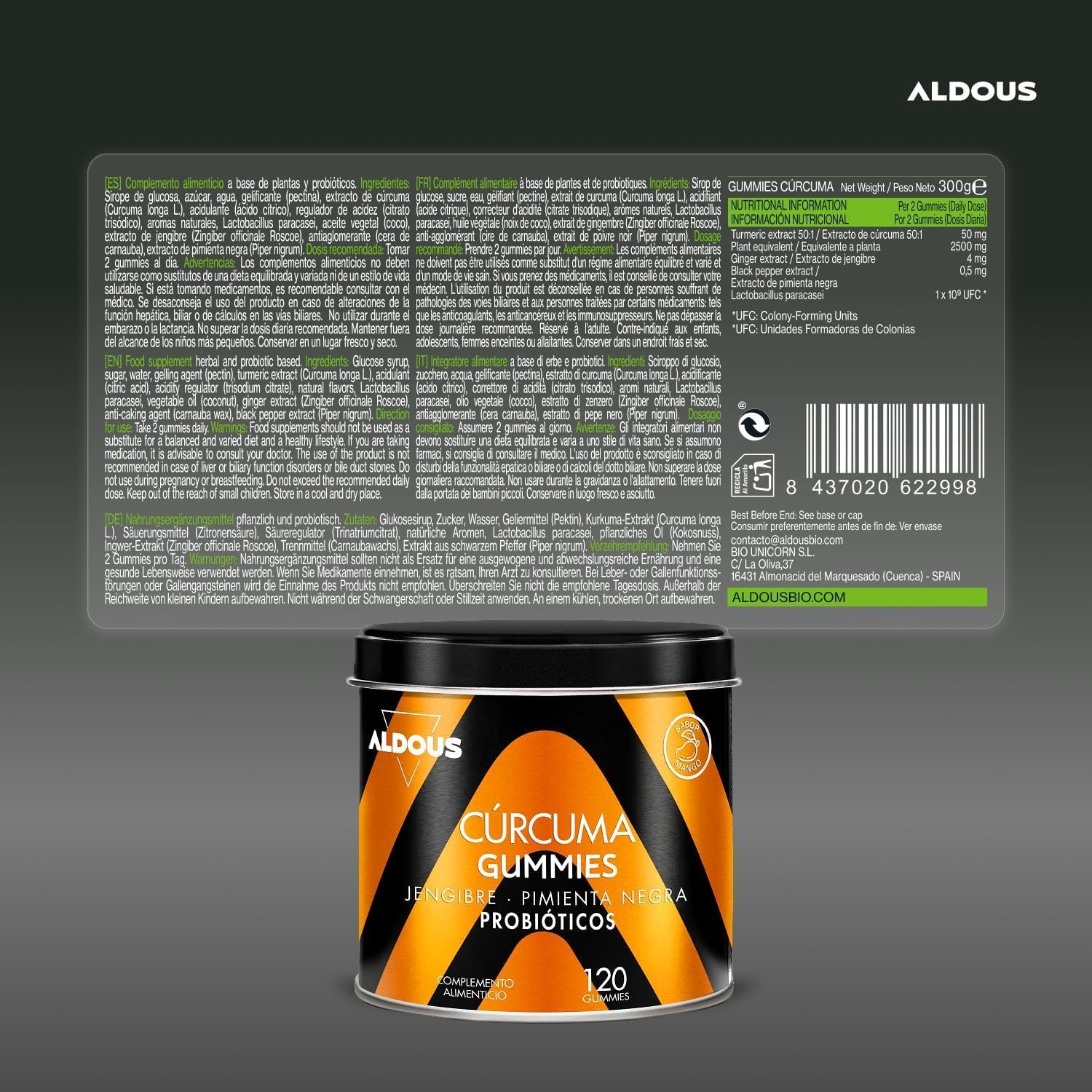 Thumbnail 5 de Aldous Bio Cúrcuma con Jengibre Gominolas 120 g