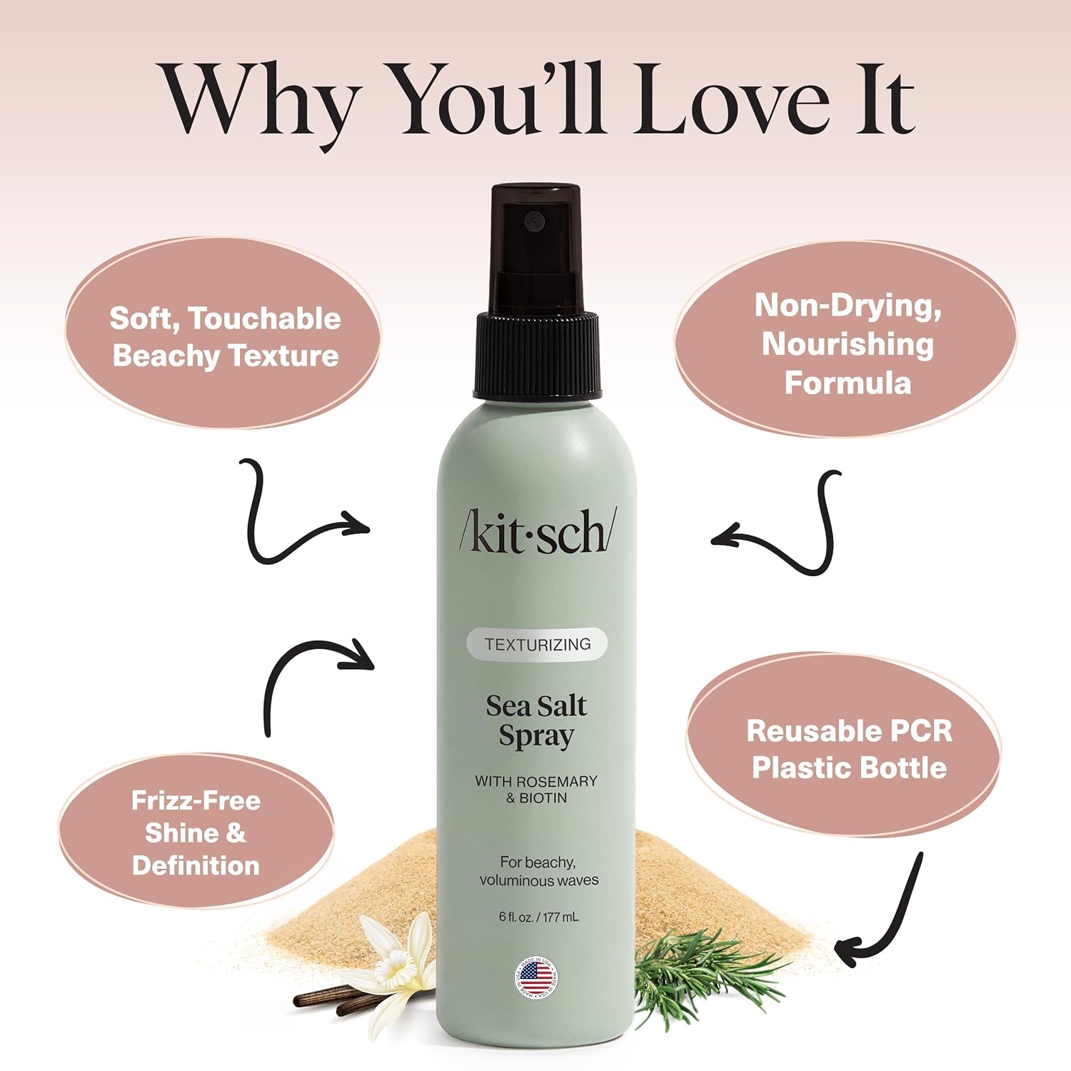 Thumbnail 2 de Kitsch Sea Salt Spray 177 mL for beachy waves