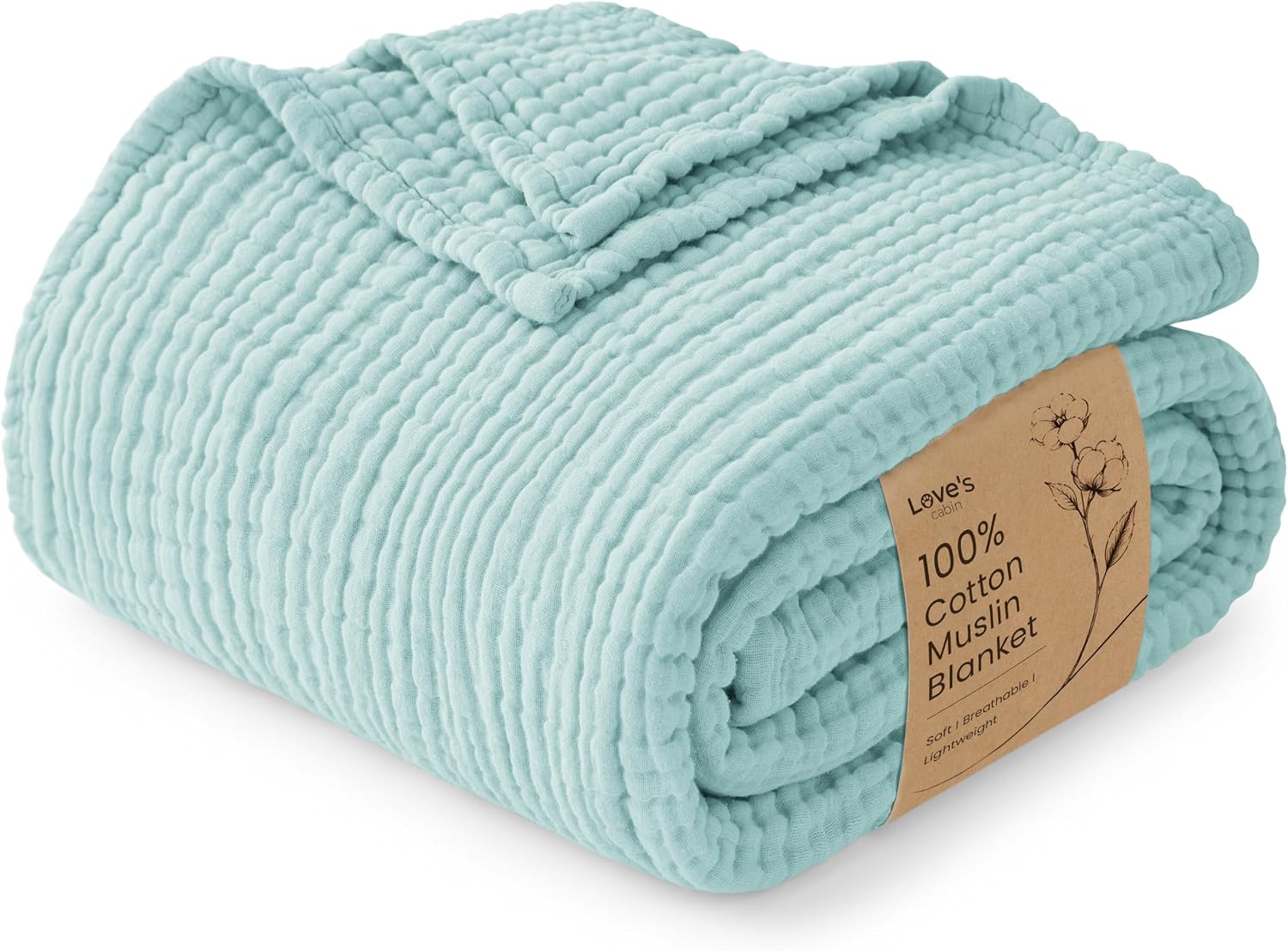 Detalle de Love's cabin Cotton Muslin Throw Blanket, 100% Cotton