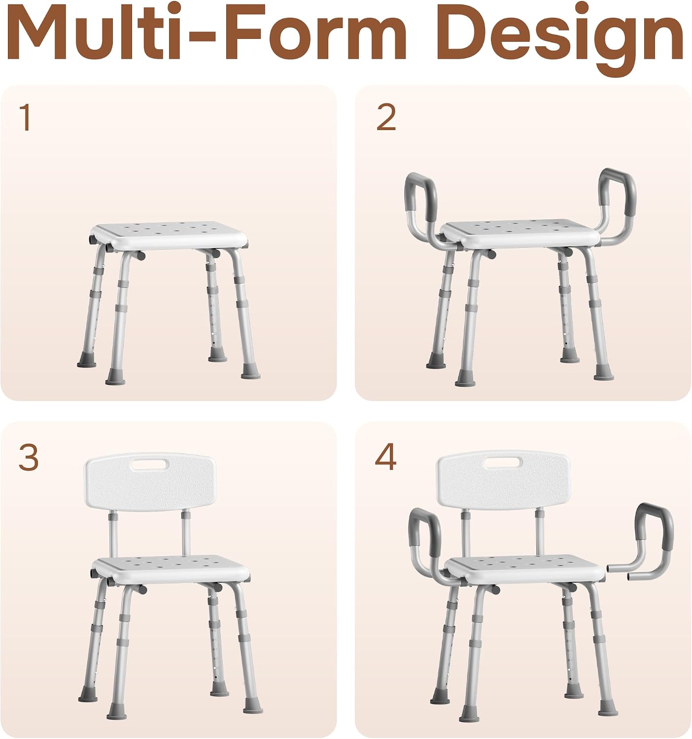 Detalle de SOUNDFUSE Shower Chair with 400 lbs capacity ⚙