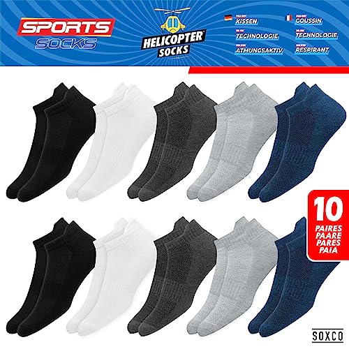Detalle de SOXCO Chaussettes de sport basses 35-38, lot de 10 paires multicolores