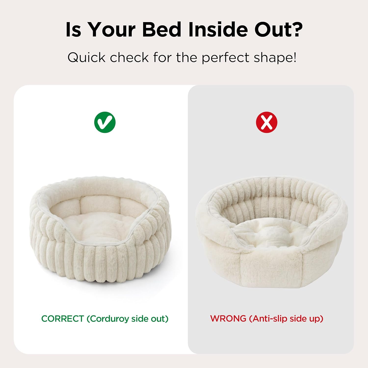Thumbnail 6 de Bedsure Cat Bed Washable Kitten Bed 51x51cm Corduroy Fleece Round Semi-Enclosed with Non-Slip Base