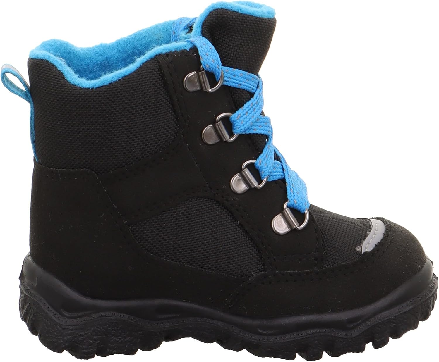 Detalle de Superfit Jungen HUSKY1 Boot – Wasserdicht, atmungsaktiv, vegan, Schwarz/Hellblau, Größe 23
