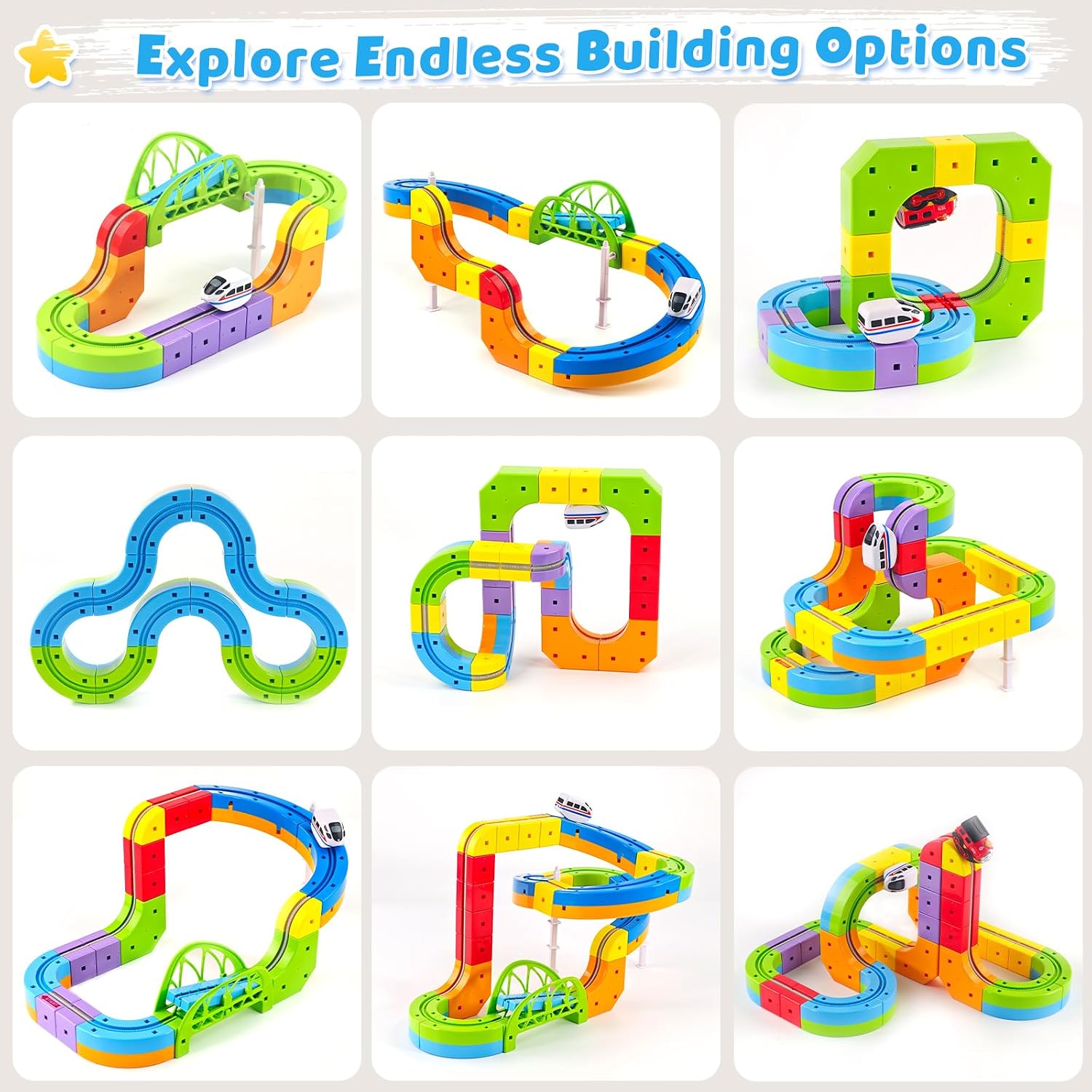 Detalle de Electric Train Set, 112-Piece Track Building Set